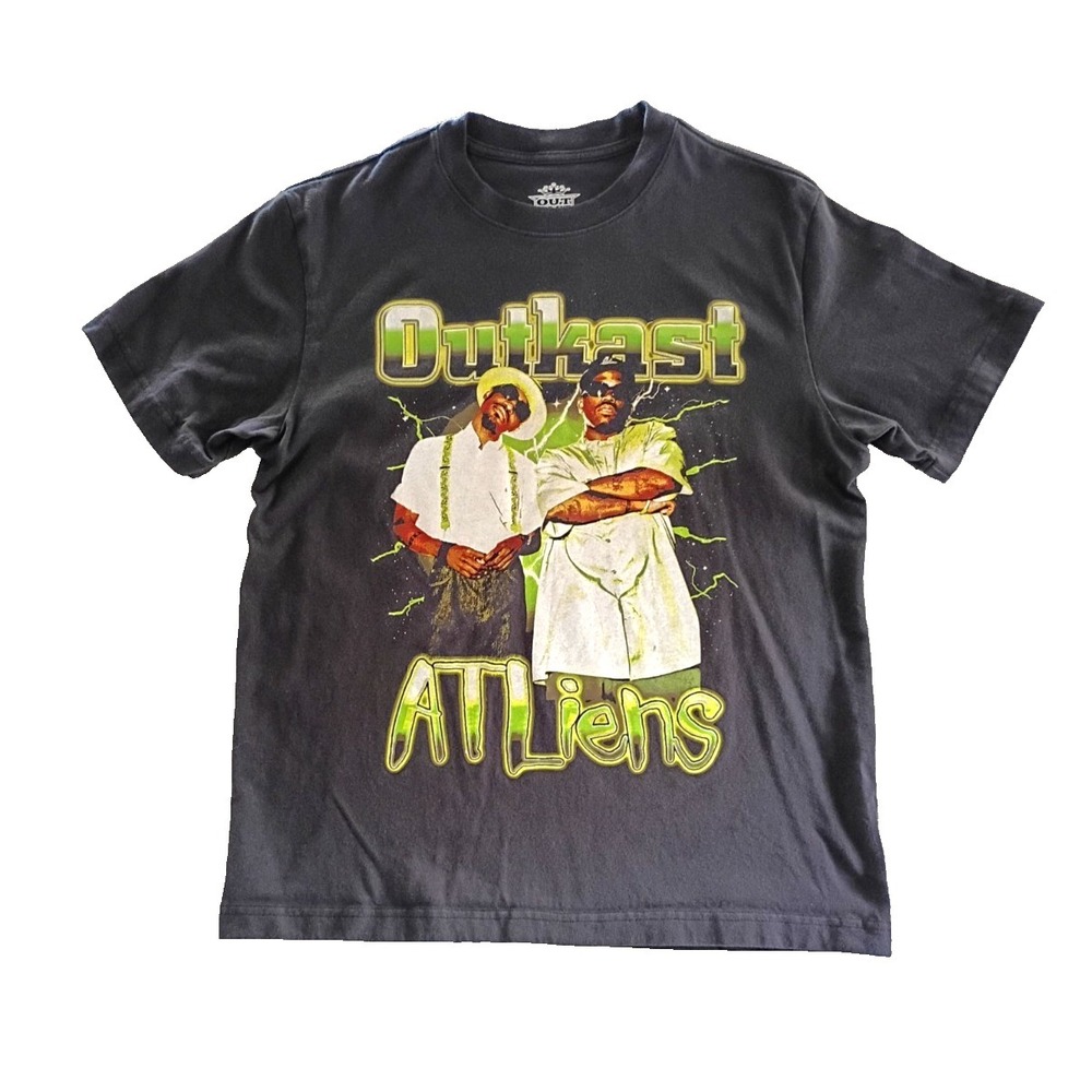 OutKast Atliens Graphic Andre 3000 and Big Boi  T-Shirt Black Size Small